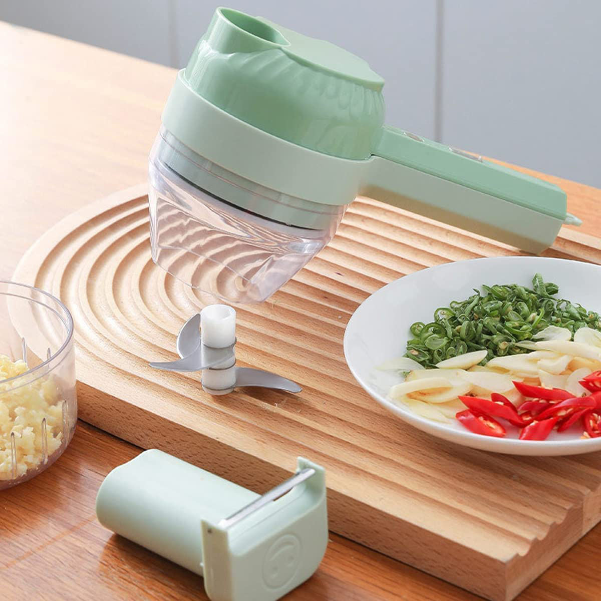 Electric 4 in 1 Multifunction Wireless Vegetable Chopper with usb cable