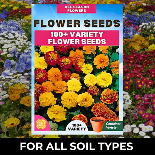 Varieties of Flower Seeds (Pack of 100) And Get Plant Growth Supplement Free