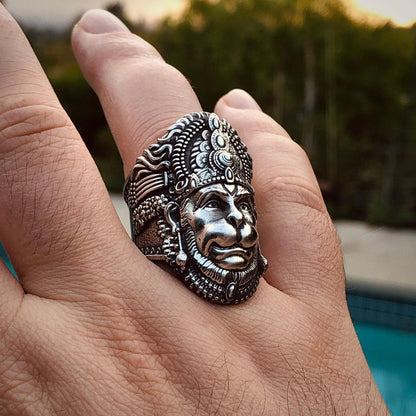 Charming Silver Hanuman Ring