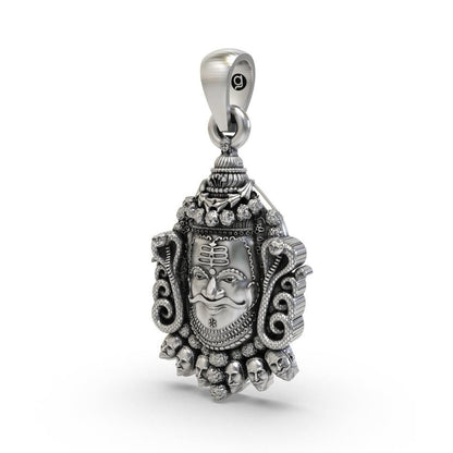 Silver Mahakal Pendant WIth Chain