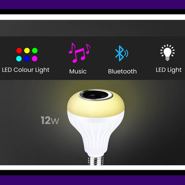 3 in 1 LED Bulb with Bluetooth Speaker Music Light Bulb + Rgb Light Ball Bulb with Remote