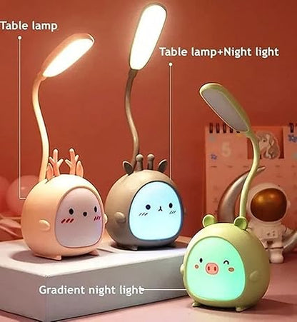 LED Cute Teddy Bear Desk Cartoon Lamp Rechargeable Study lamp with Flexible Adjustable