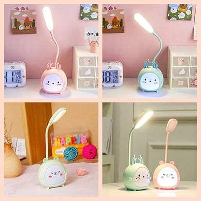 LED Cute Teddy Bear Desk Cartoon Lamp Rechargeable Study lamp with Flexible Adjustable