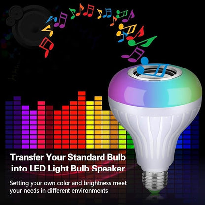 3 in 1 LED Bulb with Bluetooth Speaker Music Light Bulb + Rgb Light Ball Bulb with Remote