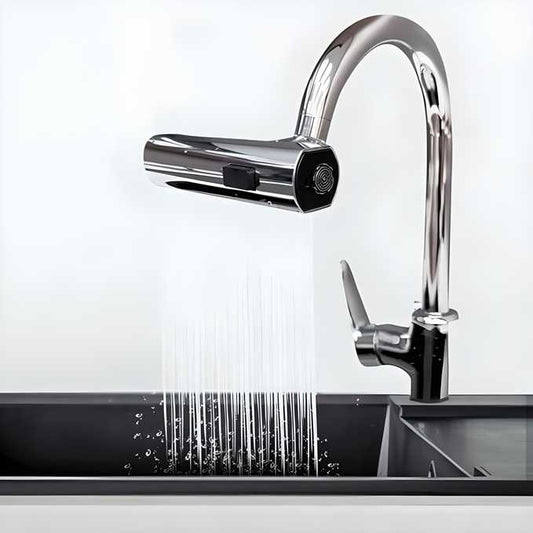 Kitchen 3 in 1 Waterfall Faucet Extender for Sink with Anti-Splash Sink Faucet Sprayer Adapter