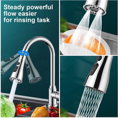 Universal Kitchen Faucet 3-Function Pull Down Sink Sprayer