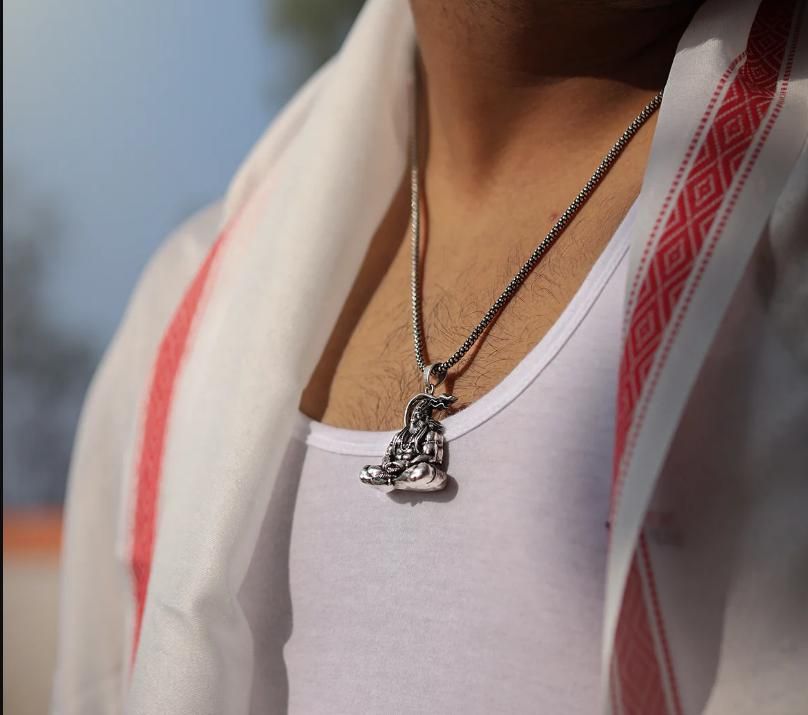 Hanuman Ji Silver Locket With Chain