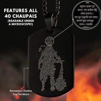 Hanuman Chalisa Pendant With Micro-carved Tag Necklace for Men