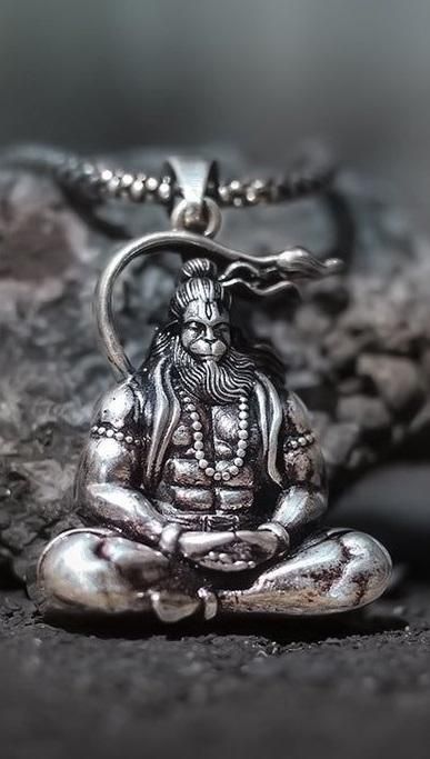 Hanuman Ji Silver Locket With Chain