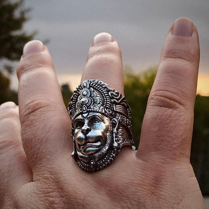 Charming Silver Hanuman Ring